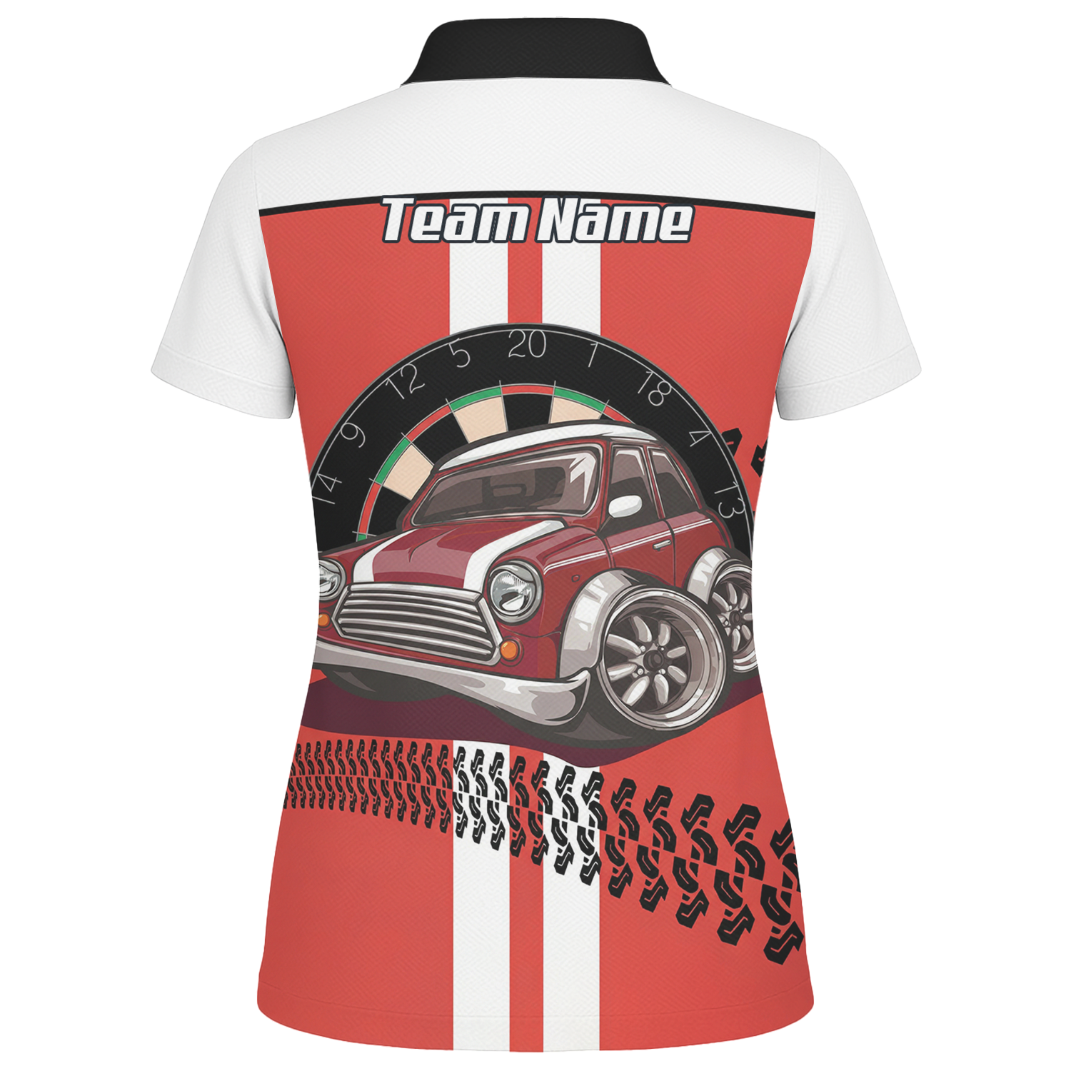 Personalised Classic Car Dart Jersey Red White Racing Polo and Zipper For Women X6562
