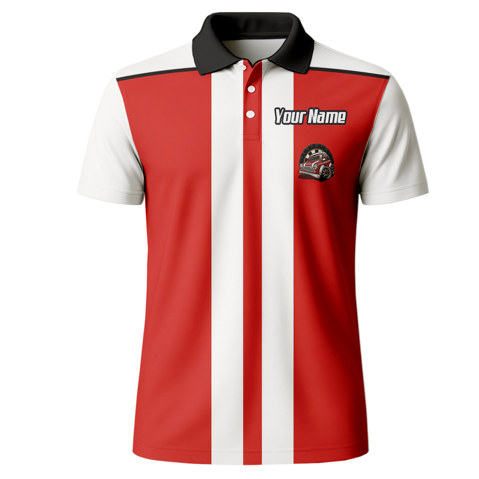 Personalised Classic Car Dart Jersey Red White Racing Polo and Zipper For Men X6562