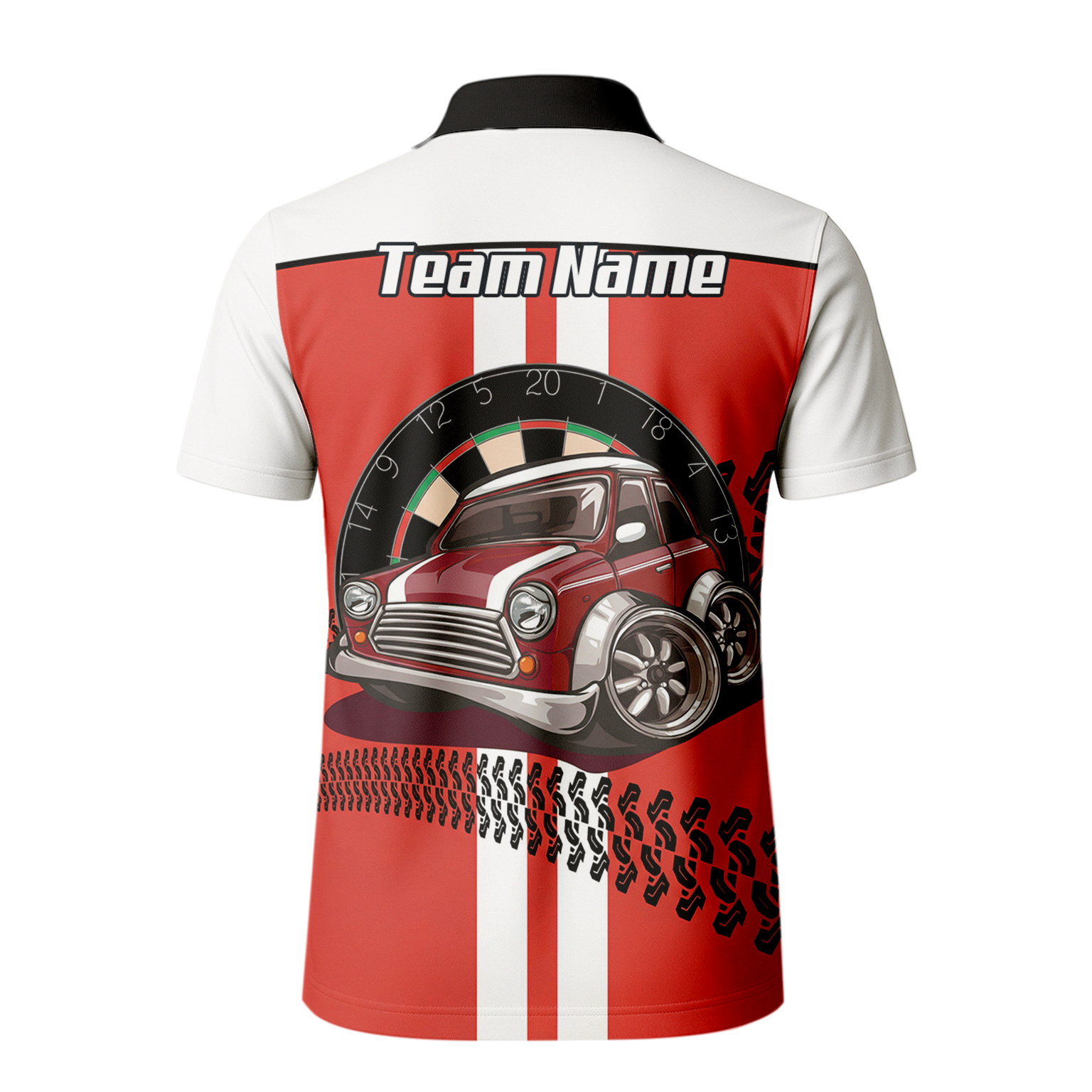 Personalised Classic Car Dart Jersey Red White Racing Polo and Zipper For Men X6562