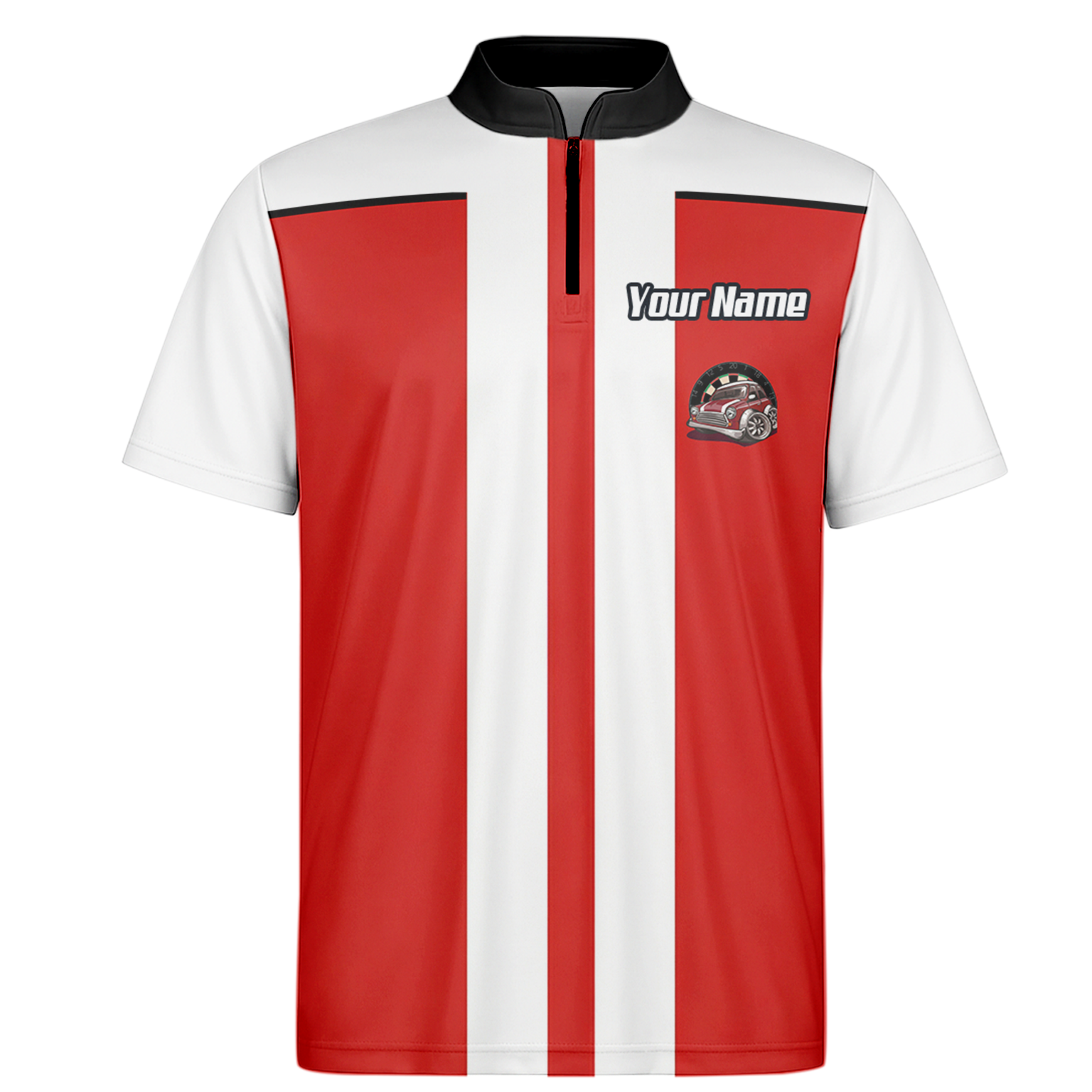 Personalised Classic Car Dart Jersey Red White Racing Polo and Zipper For Men X6562