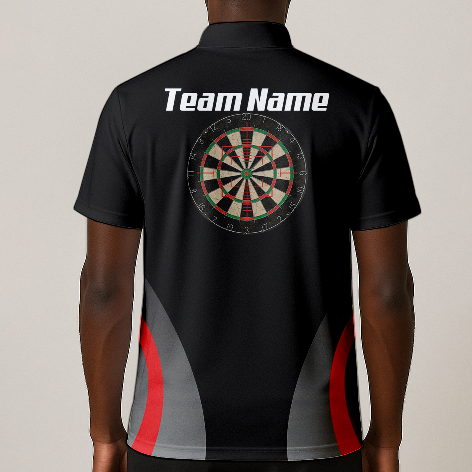 Personalised Dartboard Dart Jersey Polo and Zipper Black Red Grey For Men Y3238