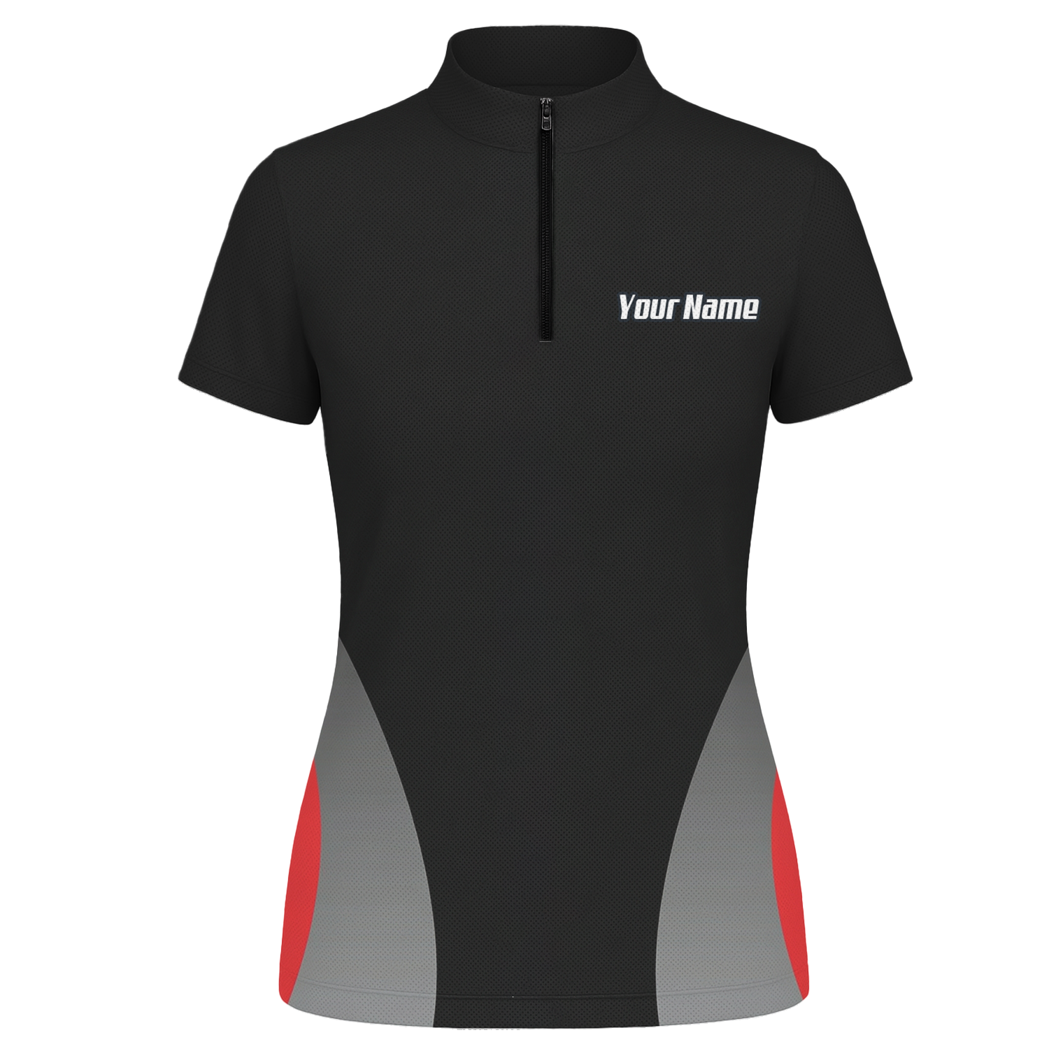 Personalised Dartboard Dart Jersey Polo and Zipper Black Red Grey For Women Y3238 - Zipper Yes