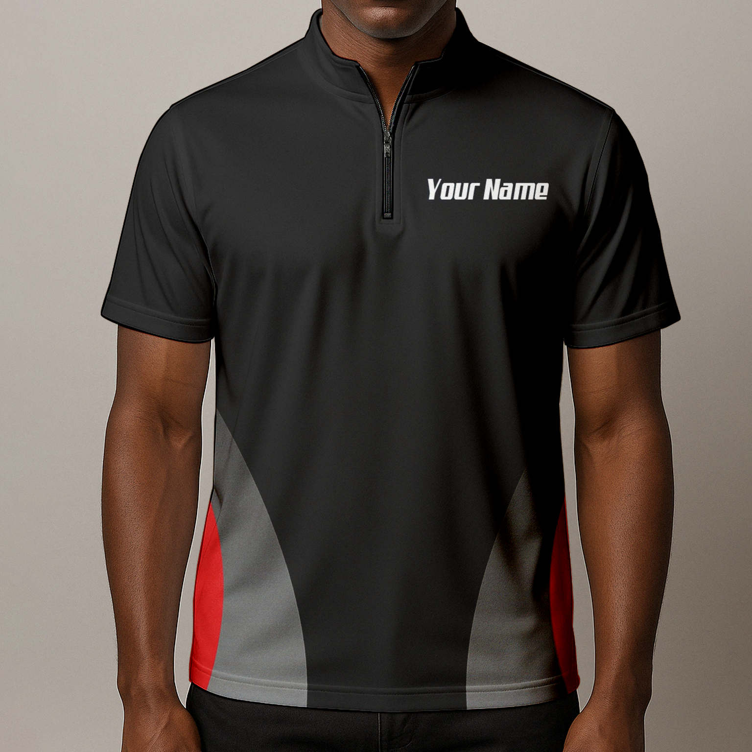 Personalised Dartboard Dart Jersey Polo and Zipper Black Red Grey For Men Y3238