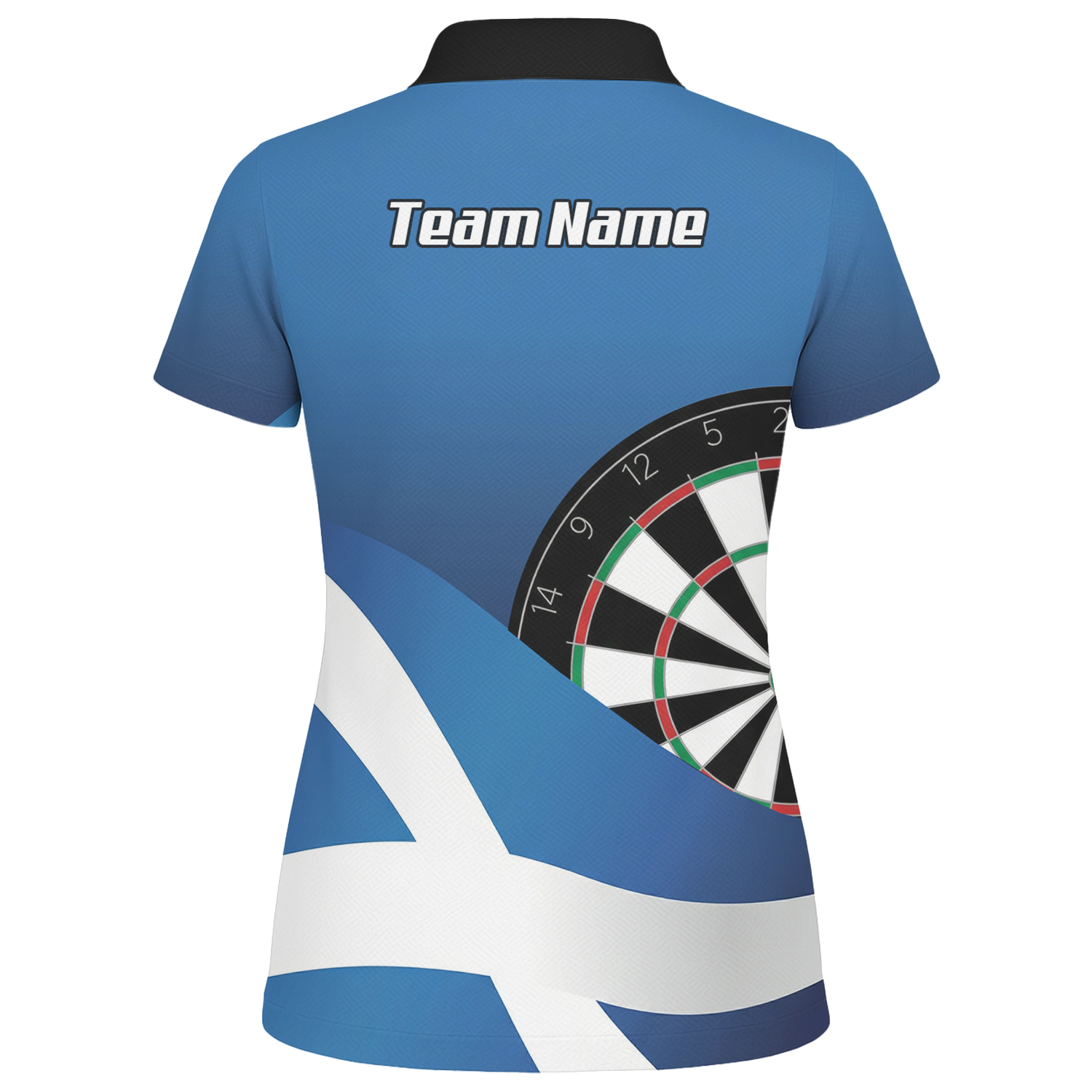 Personalised Scotland Saltire Dart Jersey Polo and Zipper Blue White For Women Y3906
