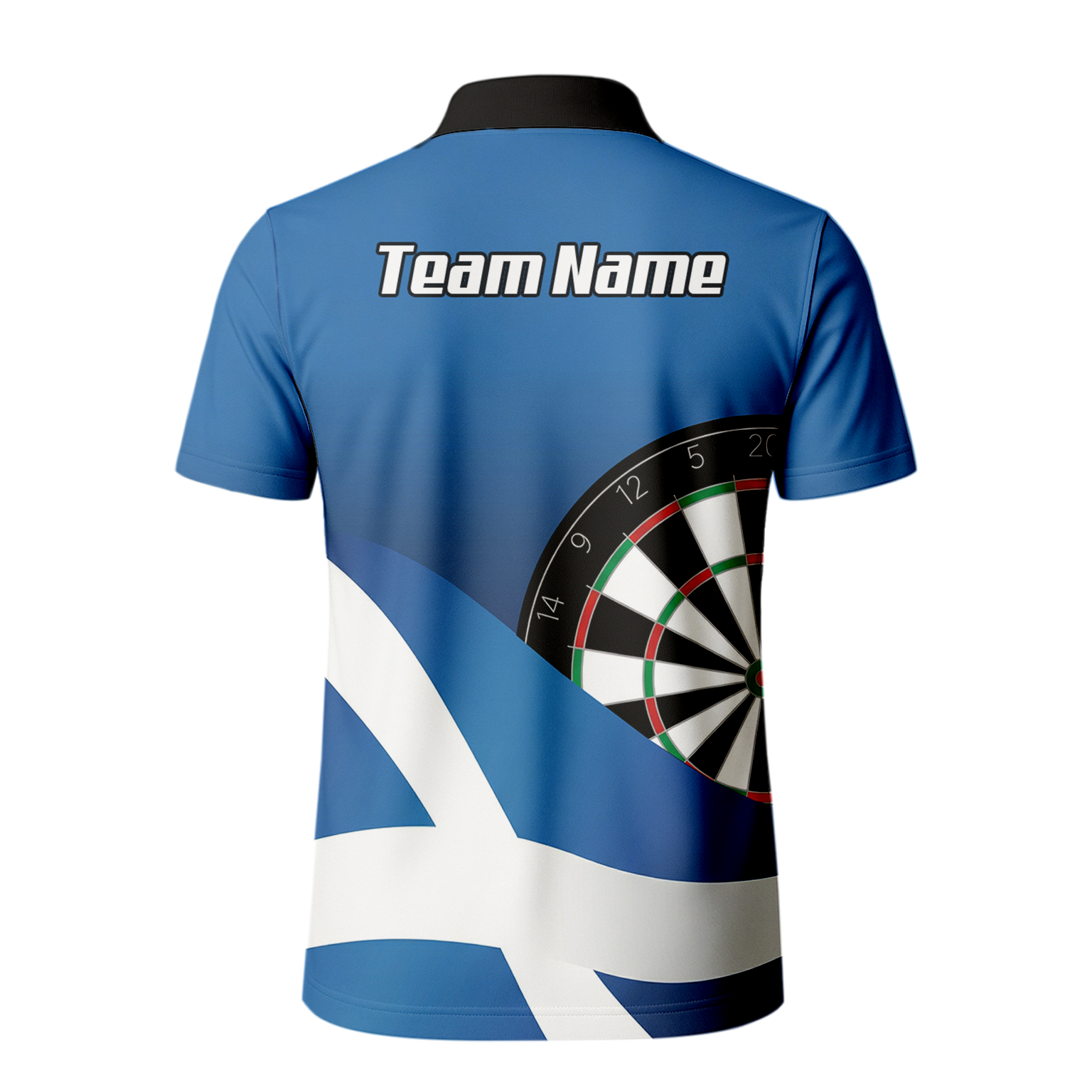 Personalised Scotland Saltire Dart Jersey Polo and Zipper Blue White For Men Y3906
