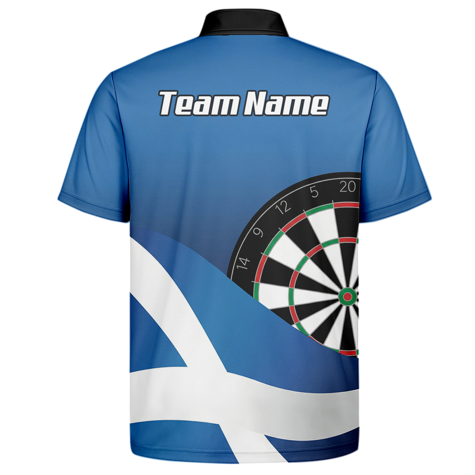 Personalised Scotland Saltire Dart Jersey Polo and Zipper Blue White For Men Y3906