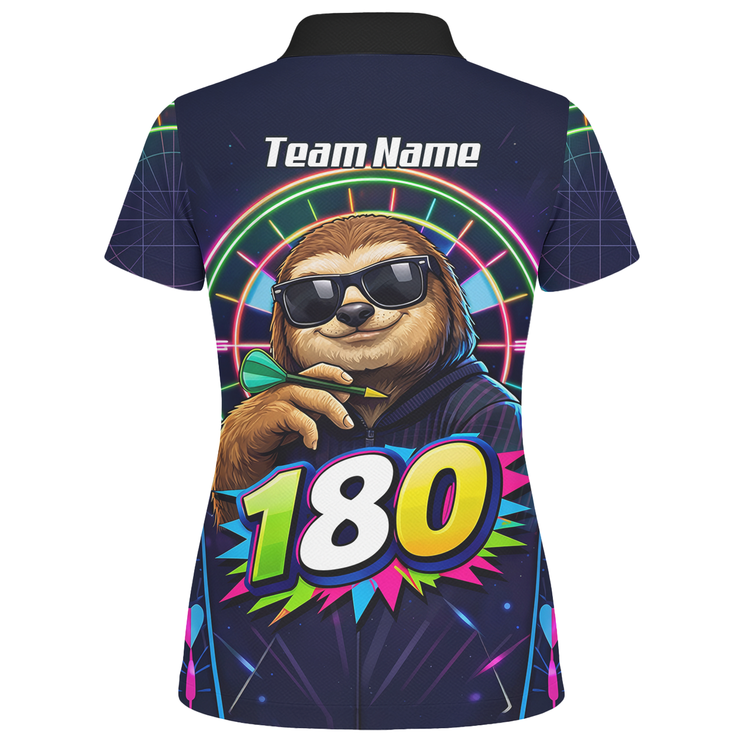 Personalised Sloth Dart Jersey for Women Custom Neon 180 Graphic Polo Shirt Y8867