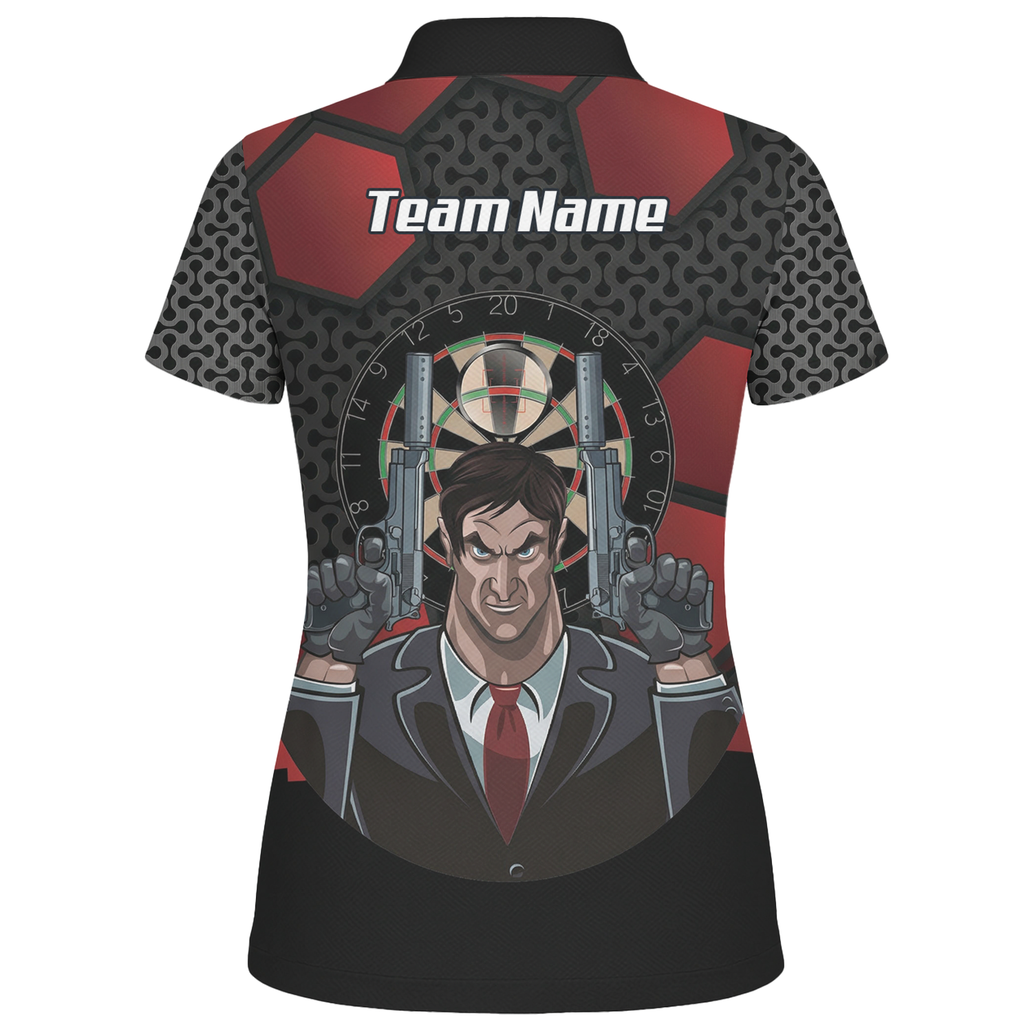 Personalised Hitman Agent Dart Jersey Red Black Polo and Zipper For Women Z5895