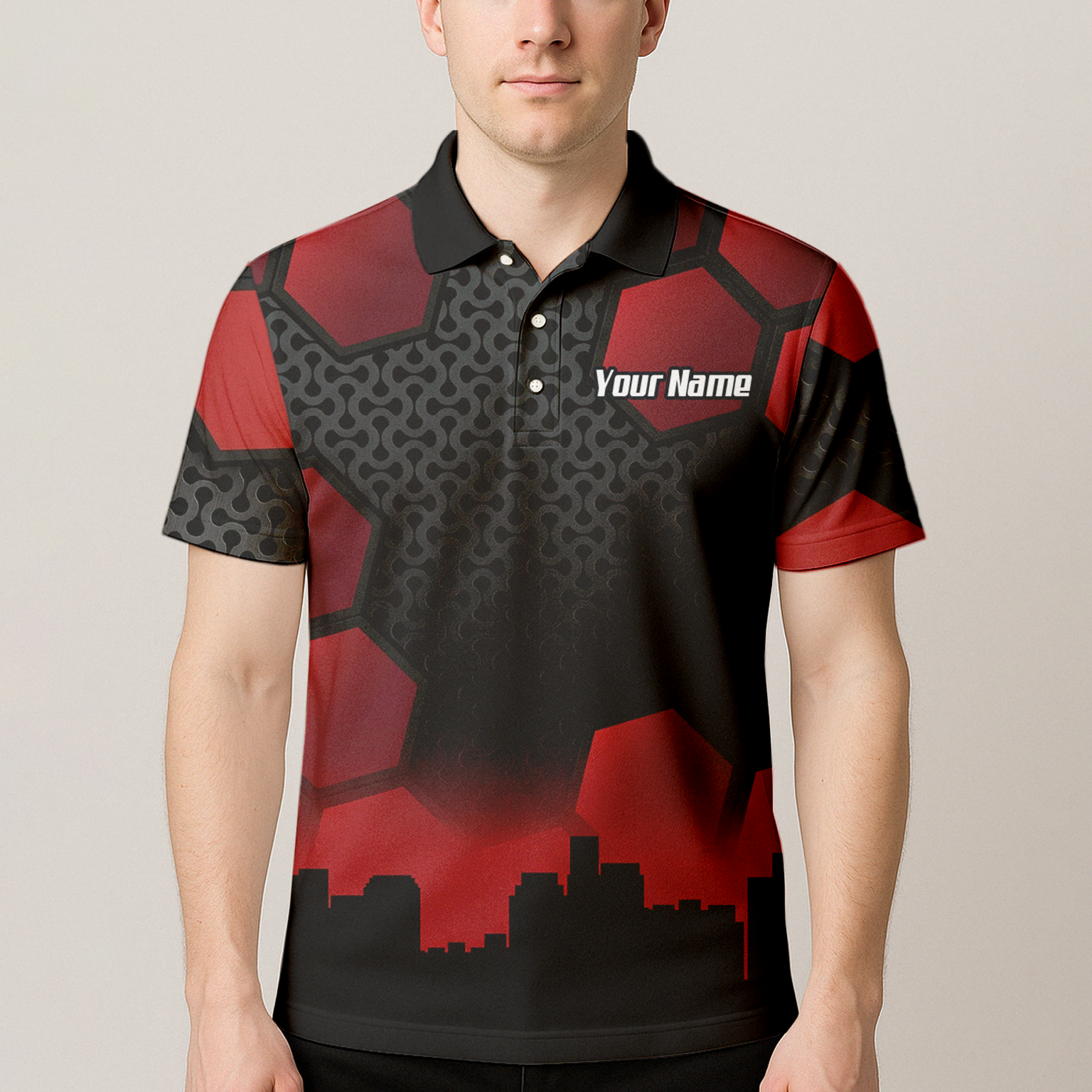 Personalised Hitman Agent Dart Jersey Red Black Polo and Zipper For Men Z5895