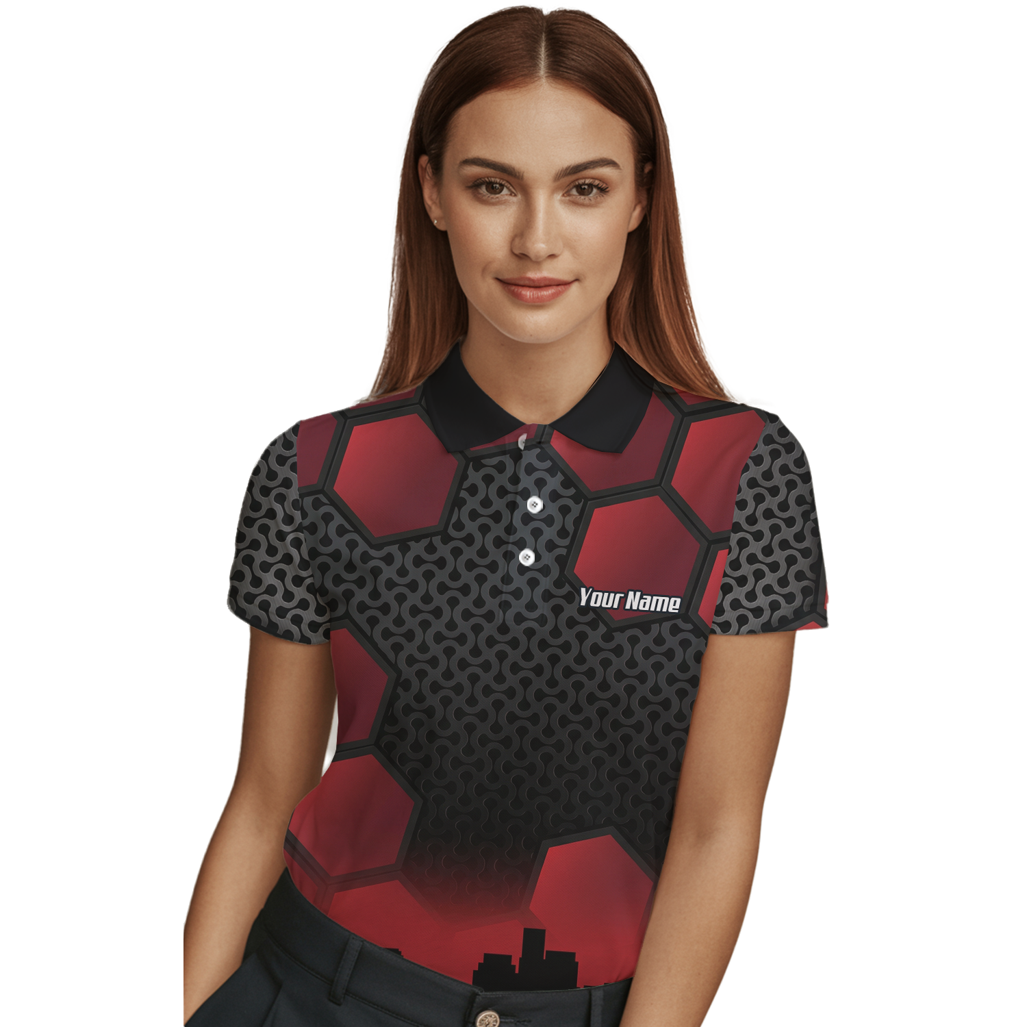 Personalised Hitman Agent Dart Jersey Red Black Polo and Zipper For Women Z5895