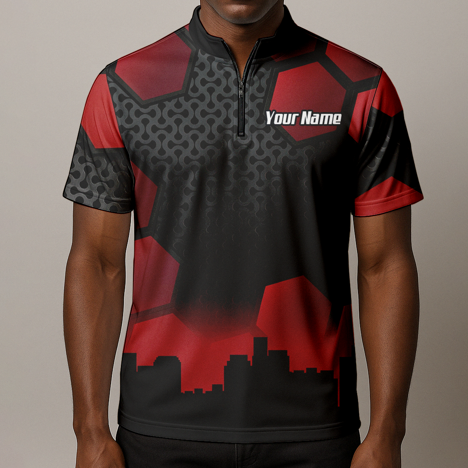 Personalised Hitman Agent Dart Jersey Red Black Polo and Zipper For Men Z5895