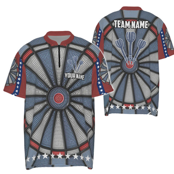 Dartboard with All-Over Print | Personalized Dart 1/4 Zip Shirt | Men's Dart Jerseys J6738