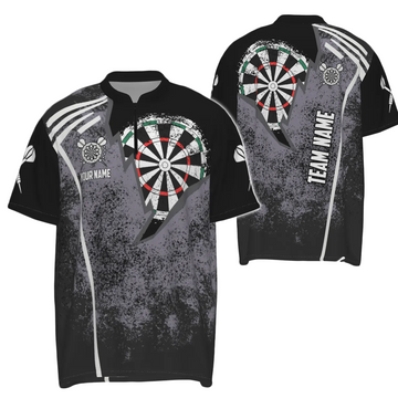 Grunge Darts 1/4 Zip Shirt - Retro Dart Shirt for Men - Dart Jersey W616