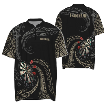 Custom Tribal Darts Quarter-Zip Shirt for Men - Personalized Dart Shirts, Dart Jerseys K468