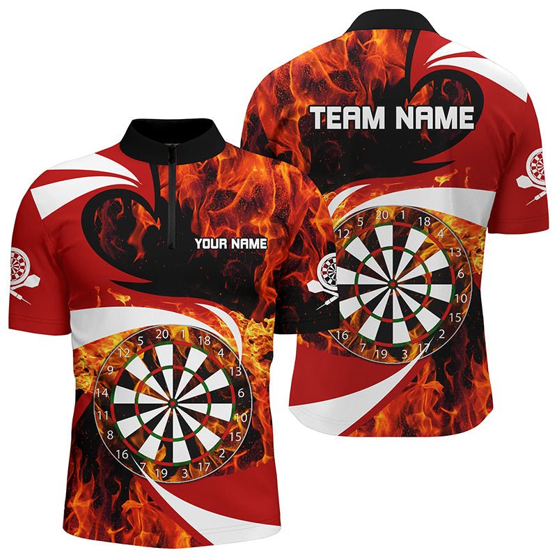 Feuerflamme Dartboard Herren Rotes Dart Polo Shirt Personalisiertes Darts Shirt Für Männer Dart Trikots L1365 - Outfitsuche