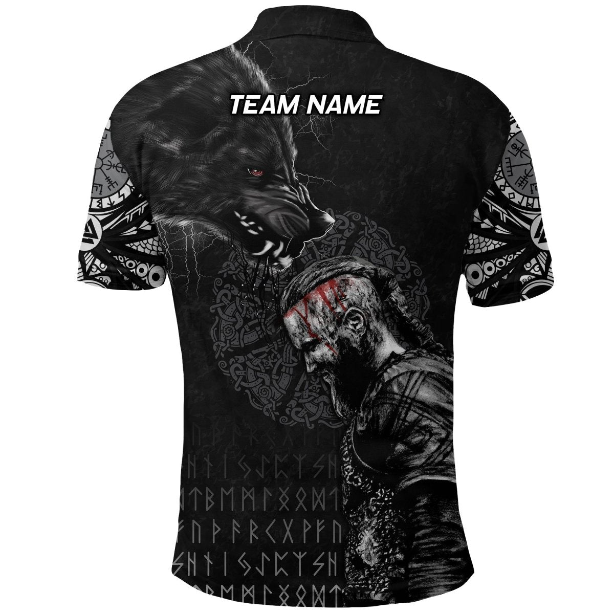 Macbain Clan Polo Shirt Viking Wolf