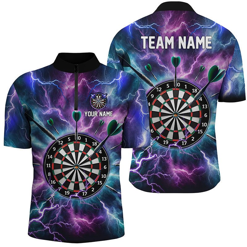 Lila Blitz Herren Darts Polo Shirt | Personalisiertes Darts Shirt für Männer | Dart Trikot | Individuell gestaltbar | L1443 - Outfitsuche