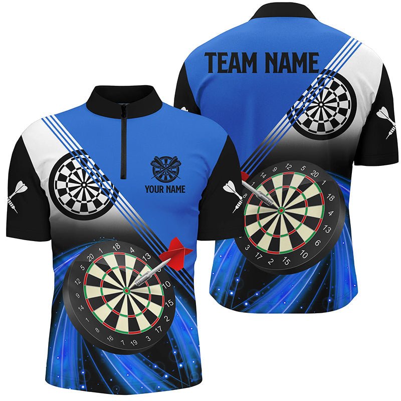 Personalisierte Blaue Darts Polo Shirts für Herren, Dart Team Trikots Individuelle Herren Dart Bekleidung Design V1086 - Outfitsuche