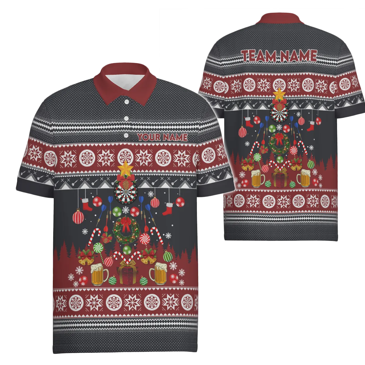 Christmas Darts herenpoloshirt - Winterdartshirt voor heren - Dart Jersey V118