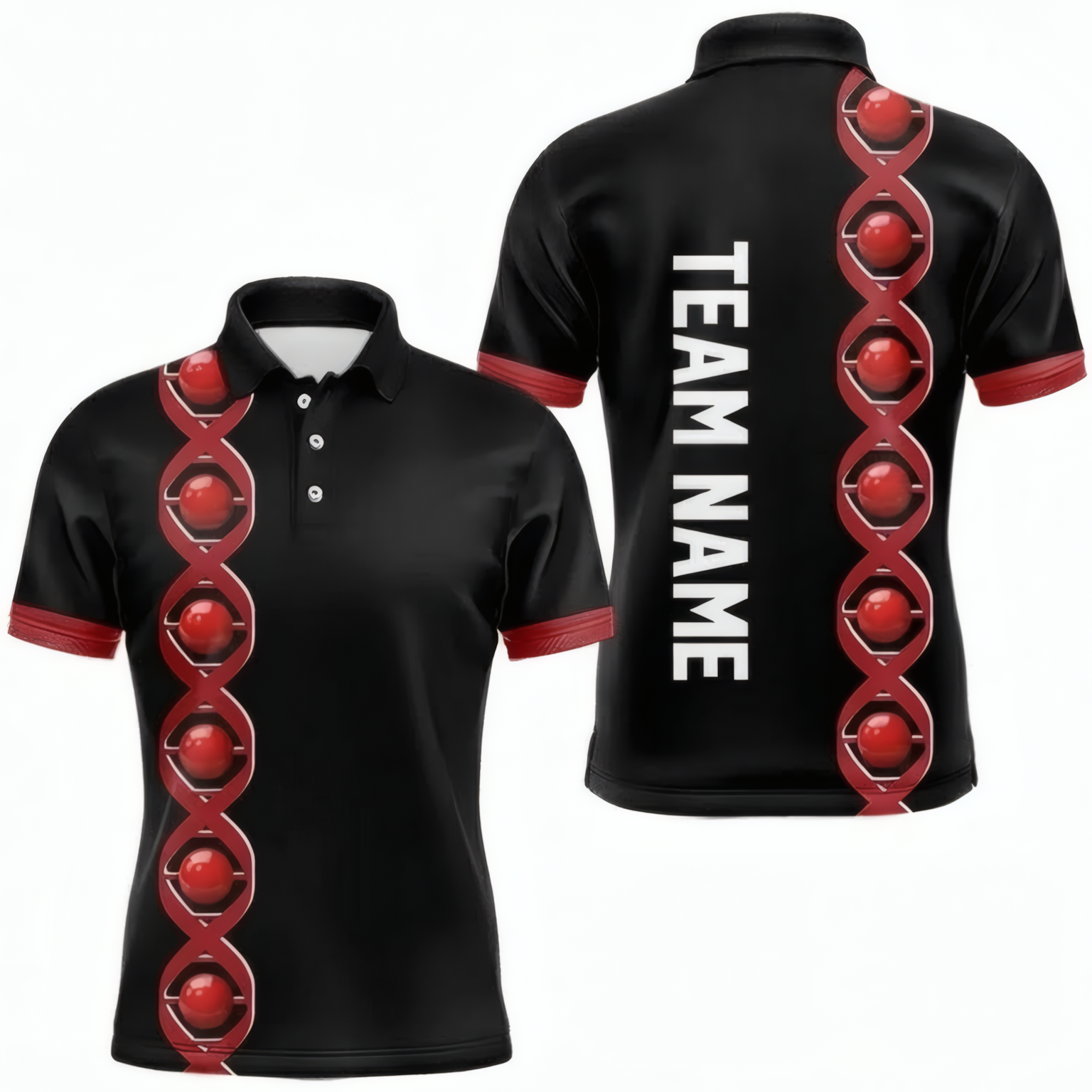 Personalised DNA Snooker Ball Jersey Polo and Zipper Red Black For Men B7415 - Polo Women (Slim fit)