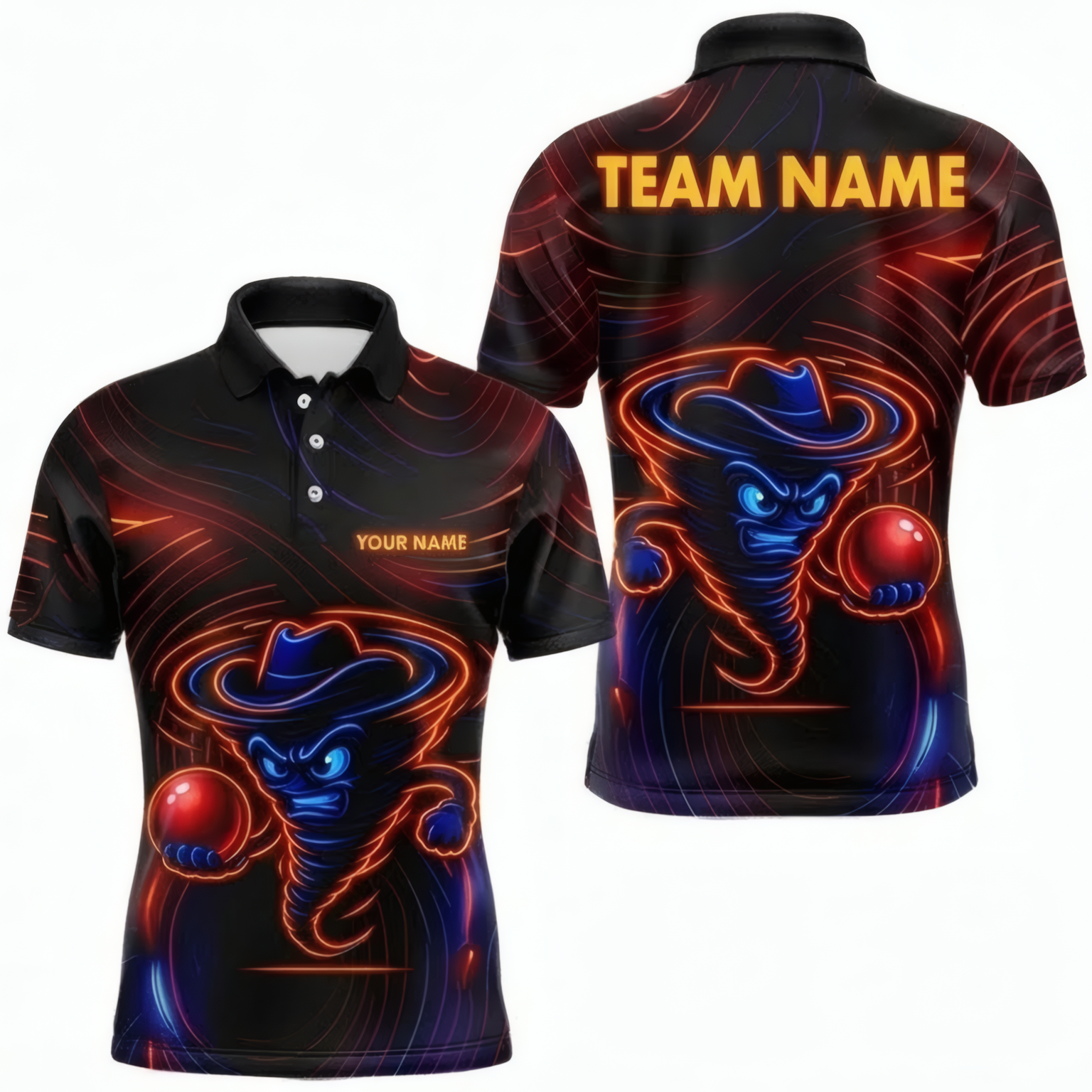 Personalised Neon Tornado Snooker Jersey Custom Polo and Zipper Shirt Black Blue Orange For Men X8344 - Polo Women (Slim fit)