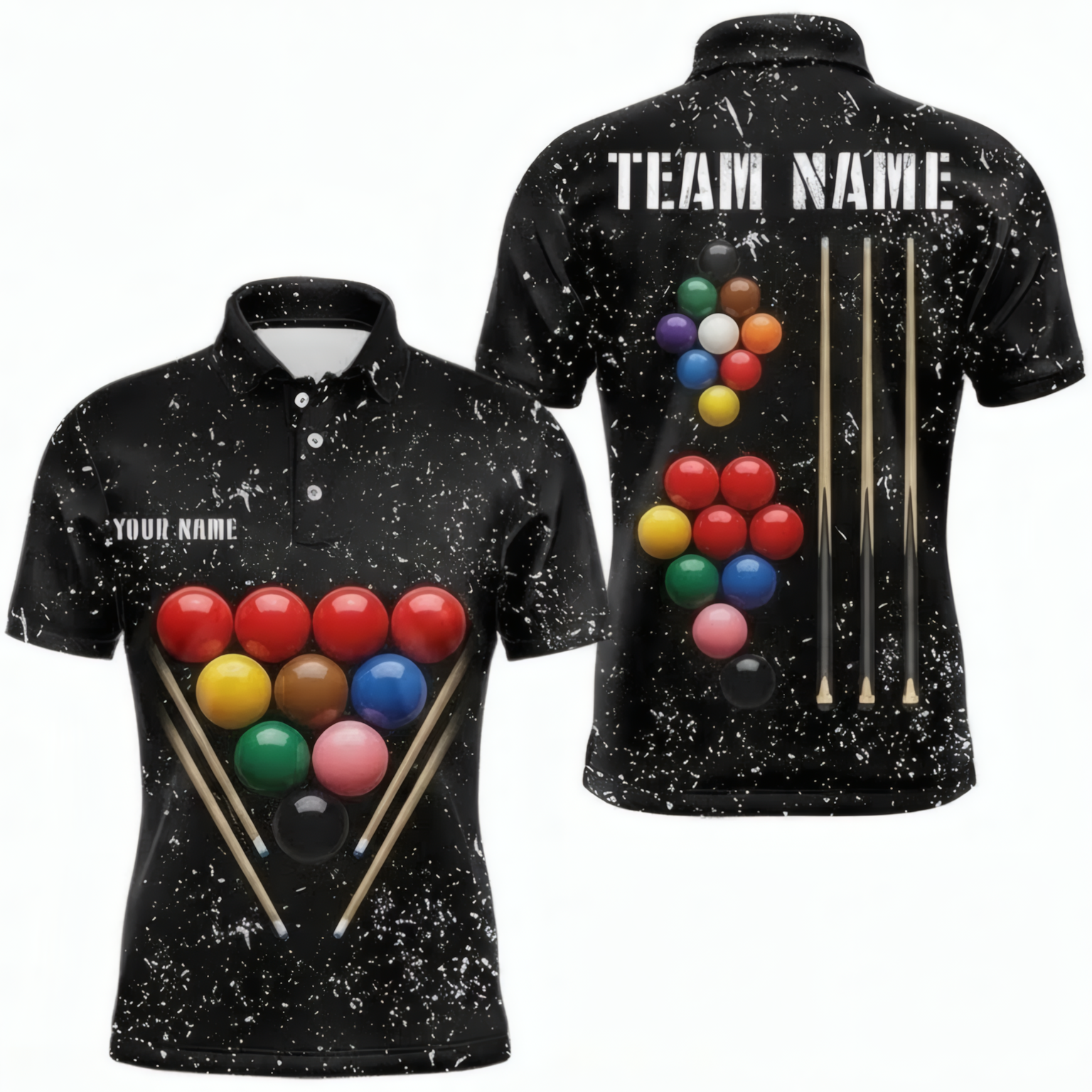 Personalised Snooker Ball Splatter Jersey Custom Polo and Zipper Shirt Black White For Men M5453 - Polo Women (Slim fit)