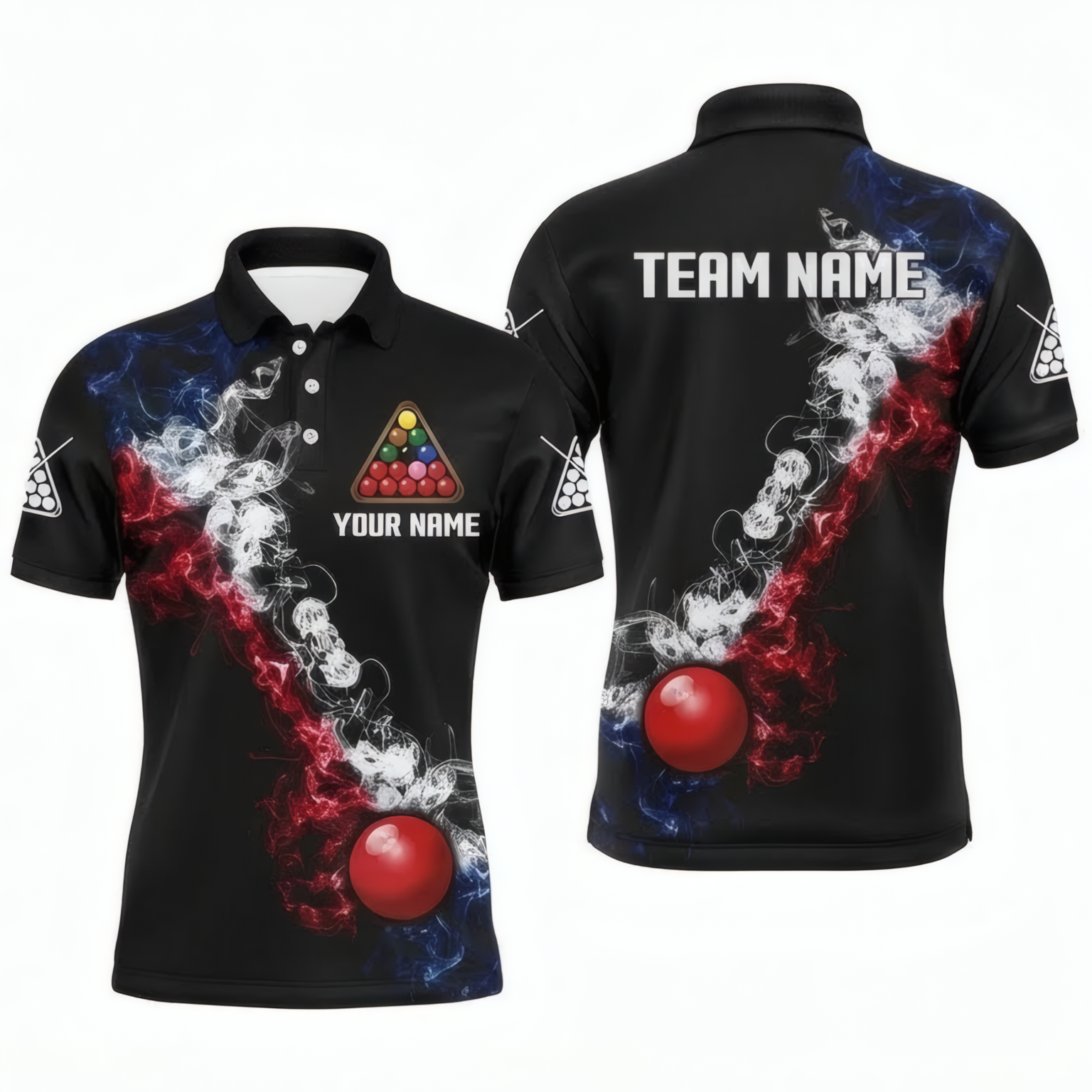 Personalised Smoke Snooker Jersey Red White Blue For Men Custom Polo and Zipper Shirt A0519 - Polo Women (Slim fit)