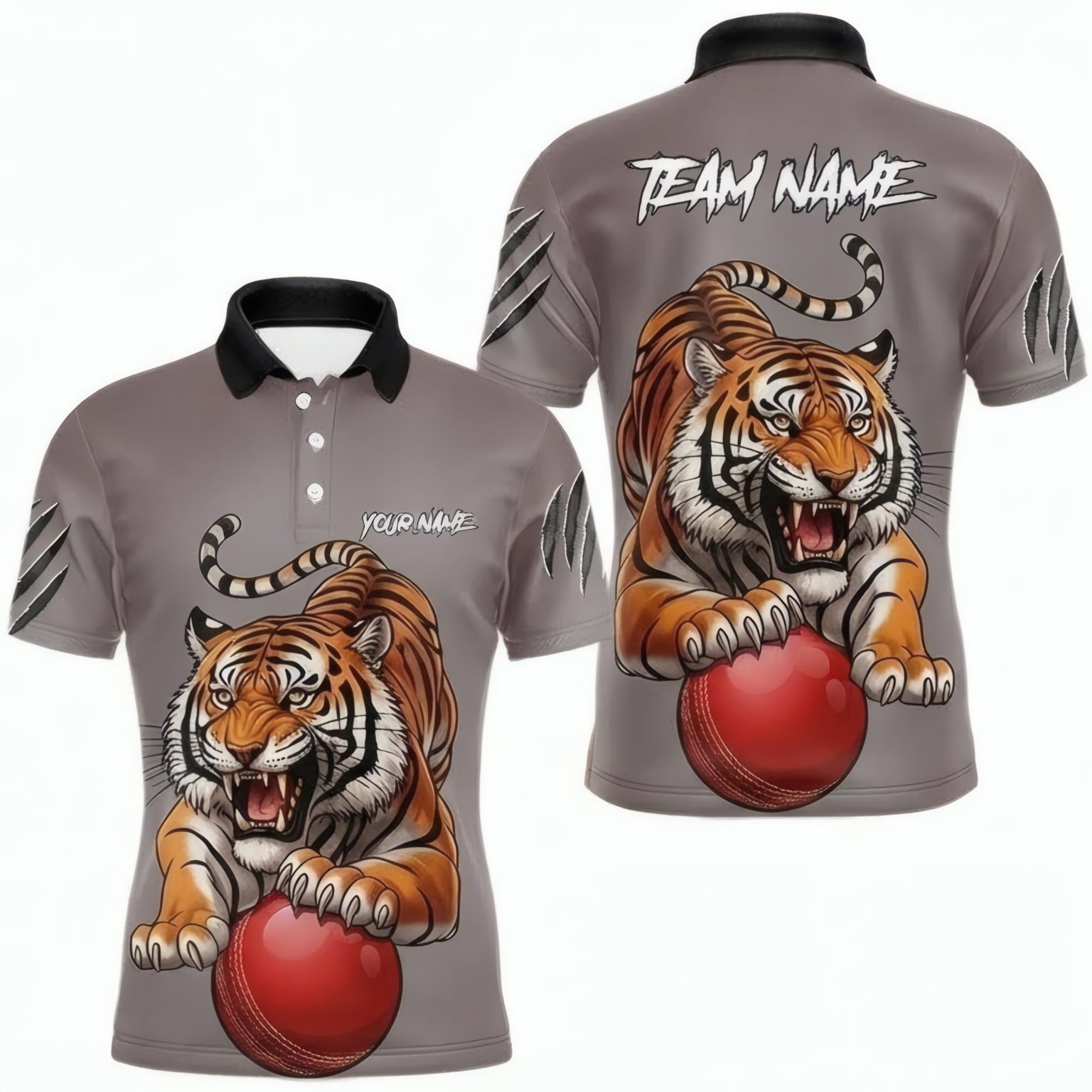 Personalised Tiger Snooker Jersey Polo and Zipper For Men Custom Grey Graphic Shirt B8736 - Polo Women (Slim fit)