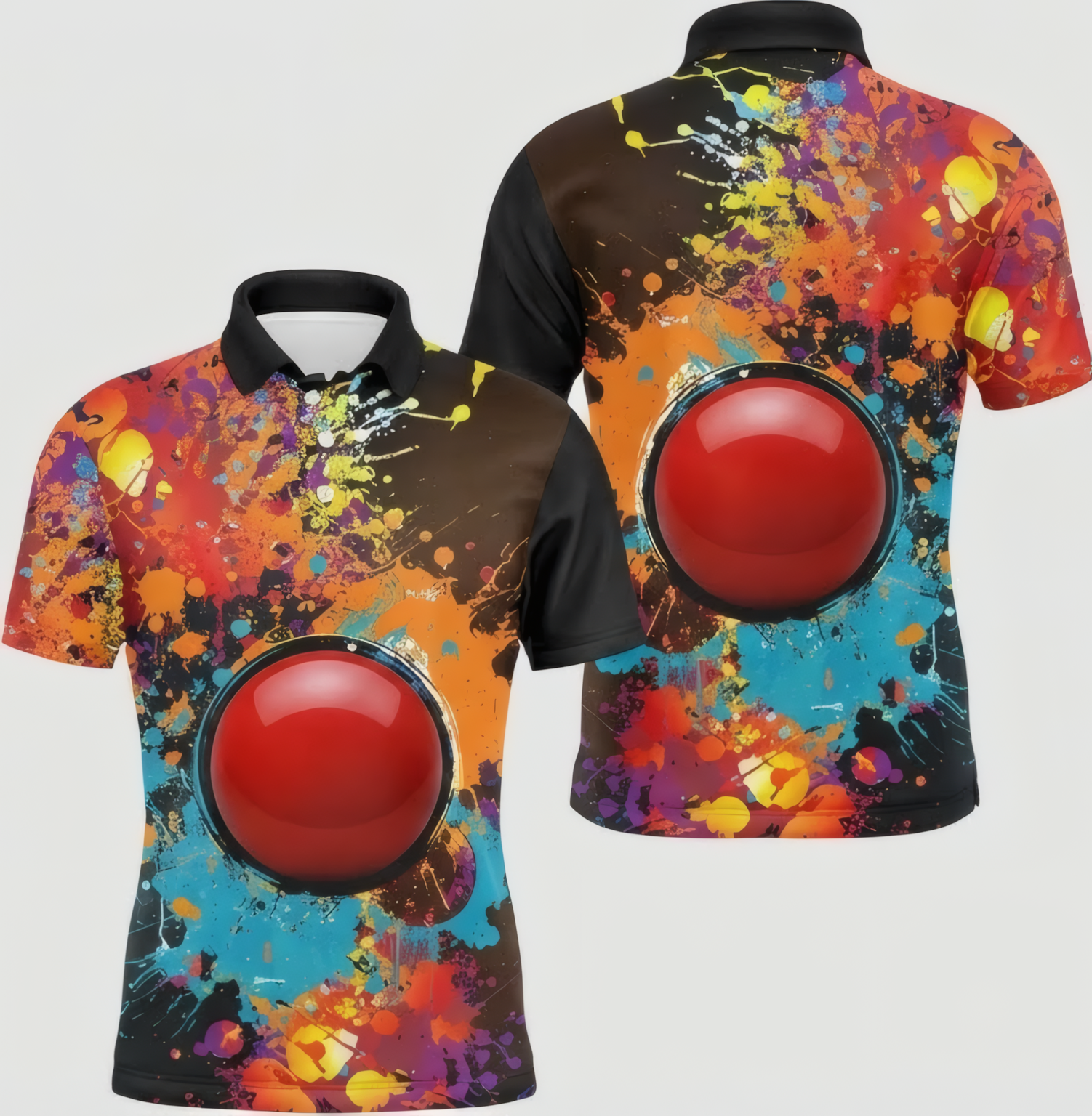 Personalised Paint Splatter Snooker Jersey Polo and Zipper for Men Custom Red Ball Multicoloured Shirt H6964 - Polo Women (Slim fit)