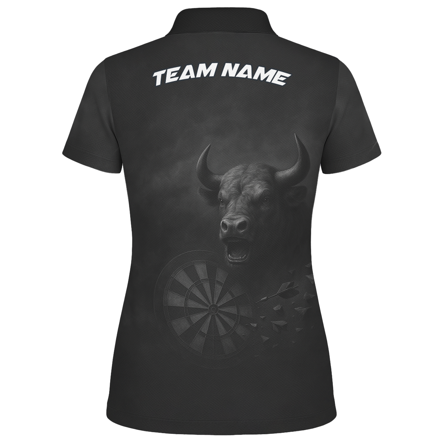 Personalized Bull Grunge Black Dart Polo Shirt Custom Name For Women Q9584 additional image 2