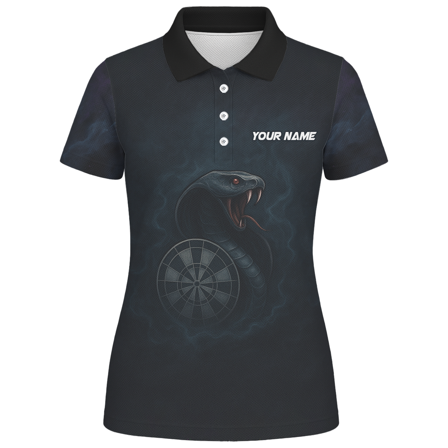 Personalized Cobra Snake Dart Jersey Polo Shirt Black For Women U6415 additional image 1