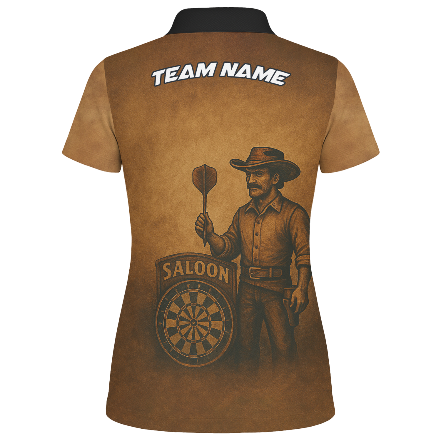 Personalized Cowboy Western Saloon Darts Polo Shirt Brown Black For Women W6648 additional image 2