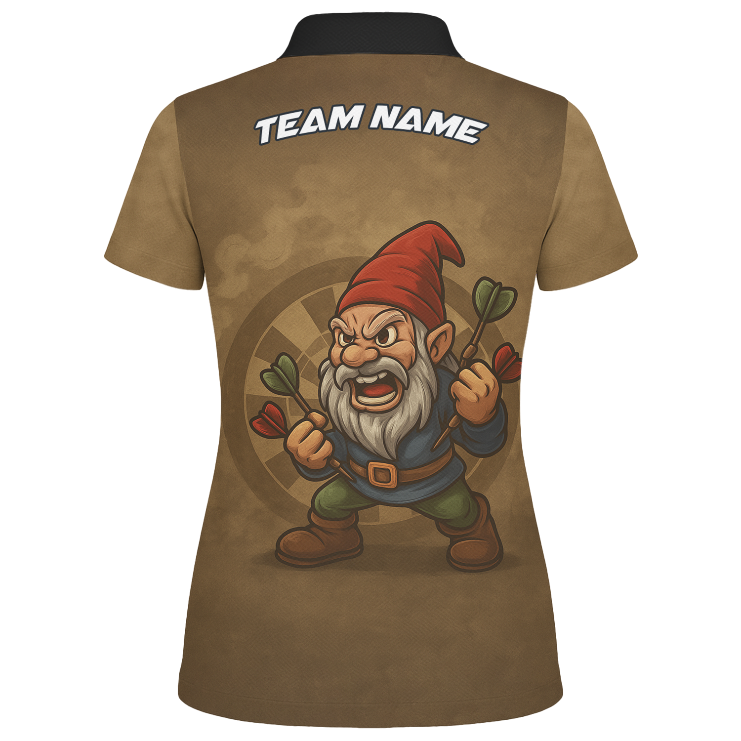 Personalized Custom Dart Jersey Angry Gnome Brown Dart Polo Shirt For Women additional image 2