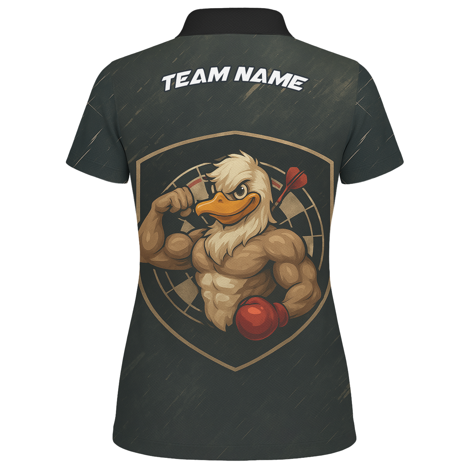 Personalized Custom Muscle Duck Dart Shirt Polo Dark Gray Name Team For Women L5012 additional image 2