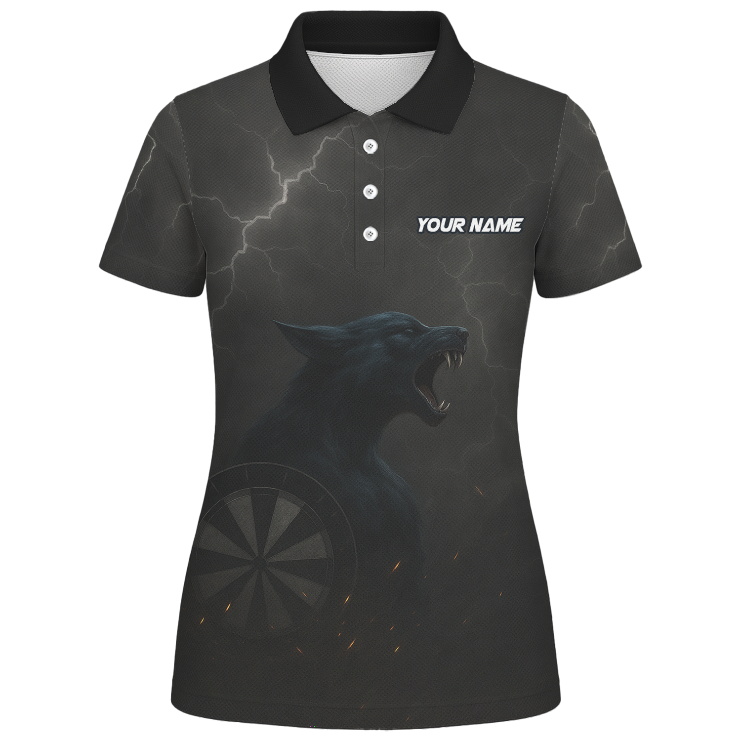 Personalized Dark Wolf Lightning Darts Shirt Polo For Women A1881 additional image 1