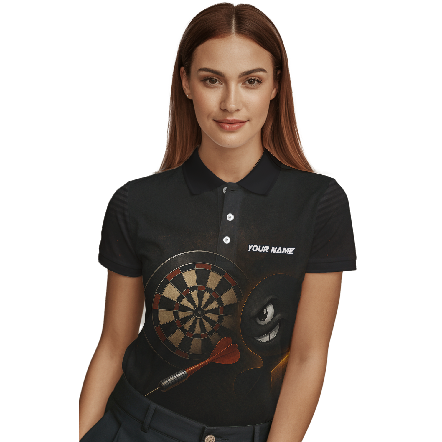 Personalized Dart Bomb Fire Explosion Black Dart Jersey Polo Shirt For Women P7113 additional image 3