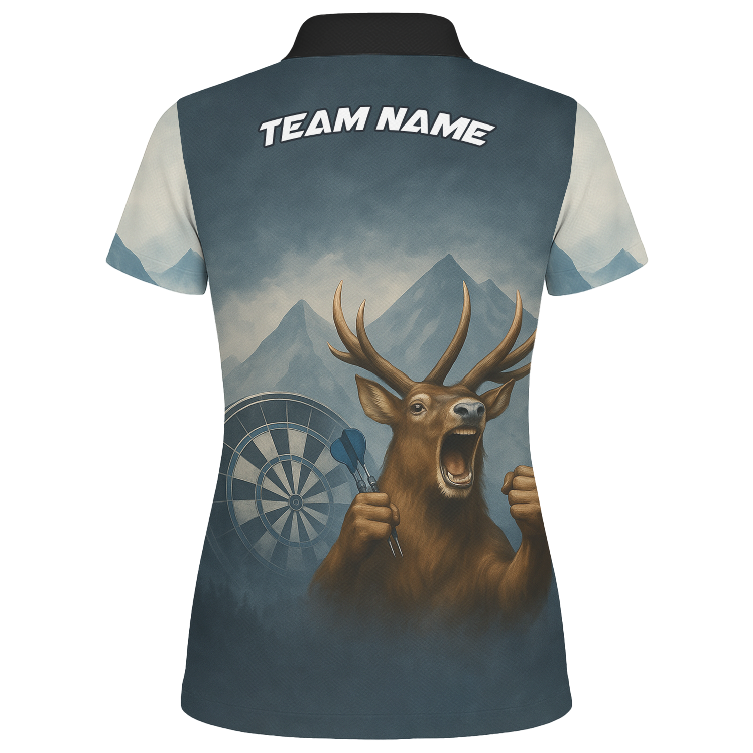 Personalized Dart Jersey Polo Shirt Deer Mountain Fog Custom Name Team For Women P5260 additional image 2