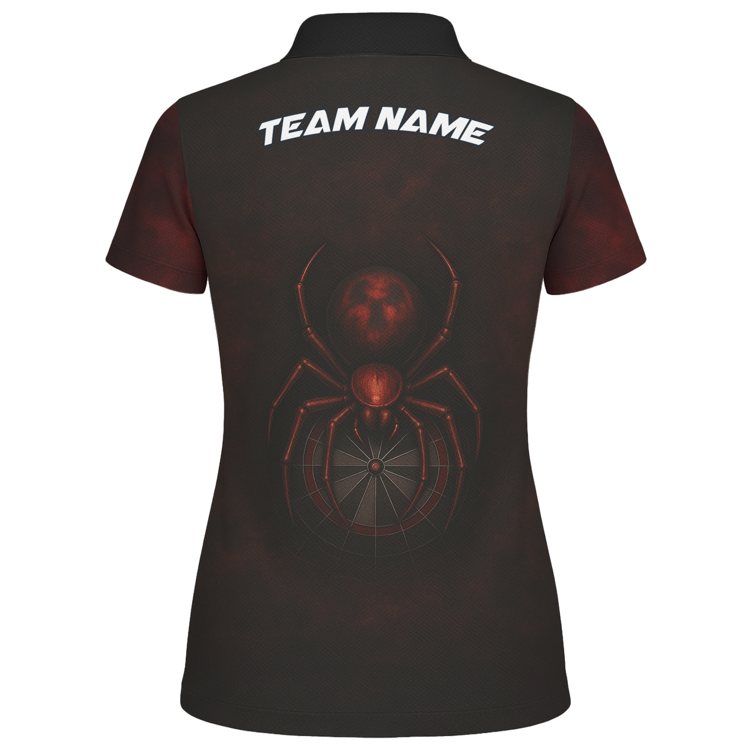 Personalized Dart Jersey Red Black Spider Grunge Dartboard Polo Shirt Custom Name Team For Women R7347 additional image 2