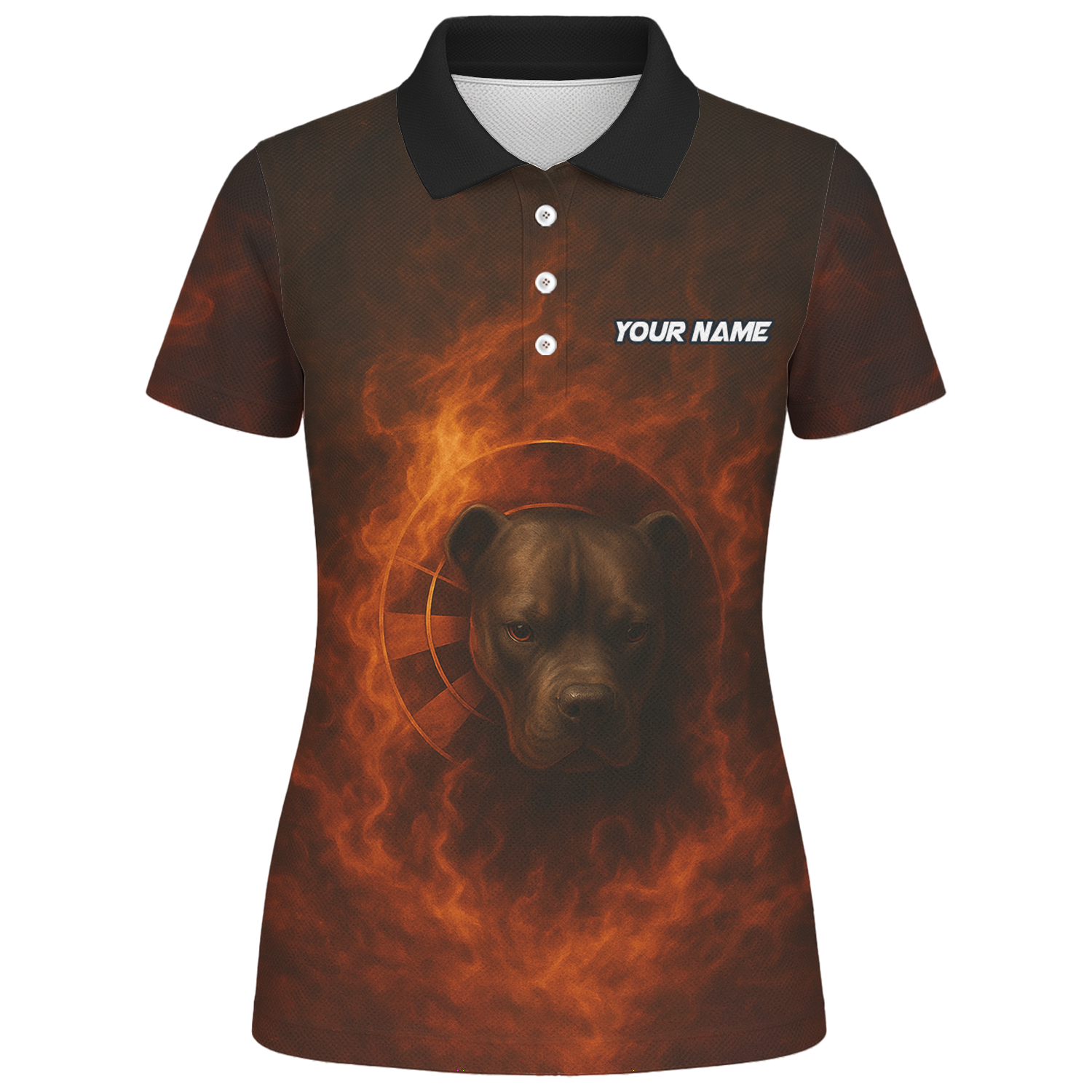Personalized Pit Bull Fire Flame Dart Shirt Polo Custom Name For Women Y3740 additional image 1
