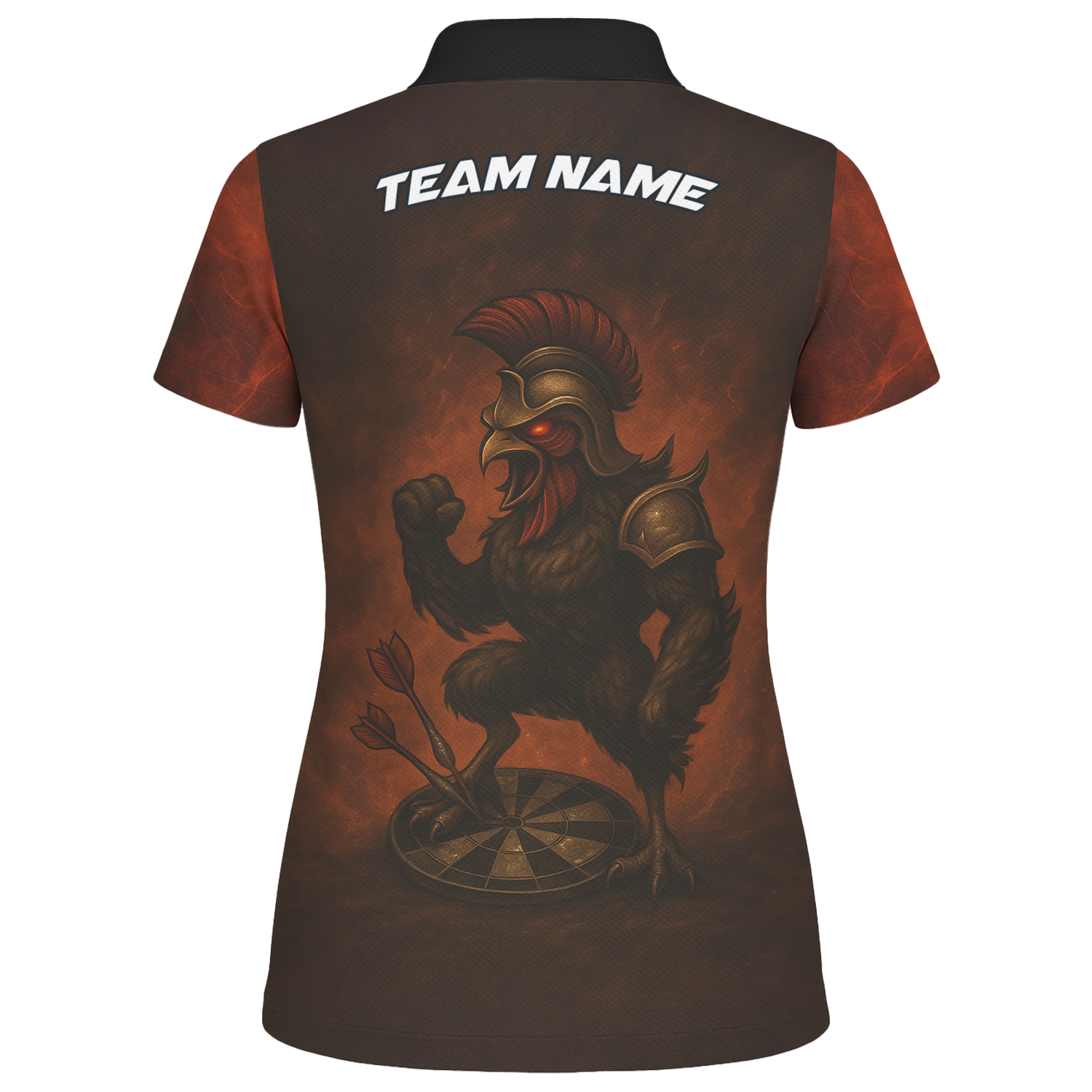 Custom Spartan Rooster Dart Polo Shirt Red Brown For Women D4679 additional image 2