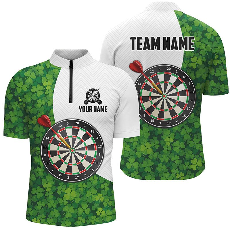 St. Patrick's Day Herren Darts Polo Shirt mit grünem Kleeblatt - Personalisierte Dart Trikots für Männer L1479 - Outfitsuche