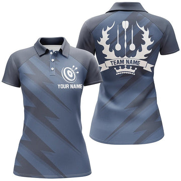 Marineblauw Lightning Basic Darts-poloshirt voor dames - Stijlvol dartshirt voor dames G852