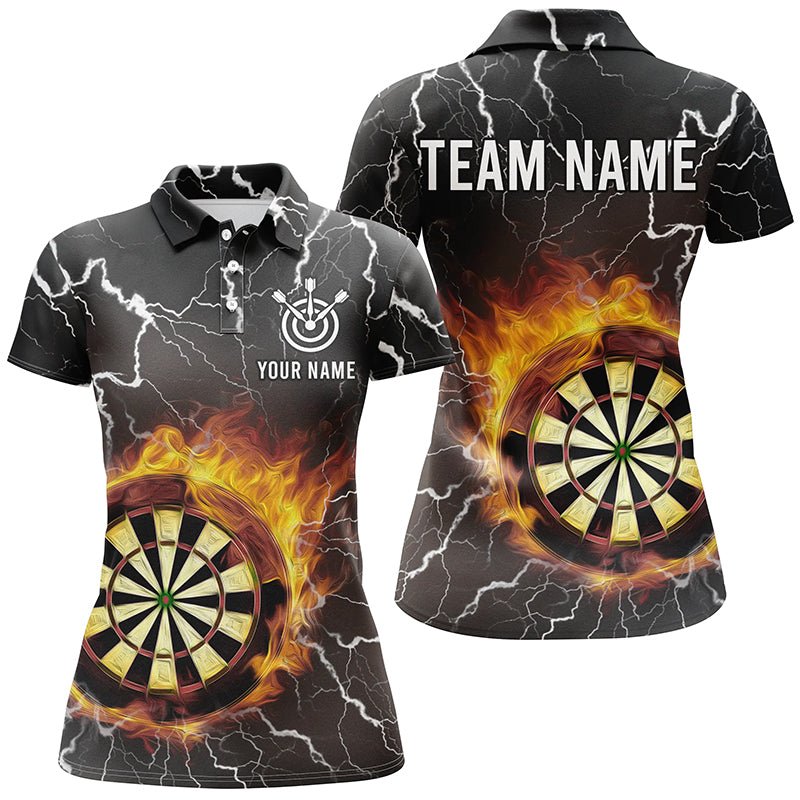 Custom Women's Dart Shirt with Flame Darts, Thunder and Lightning Design - Dart Jerseys I567