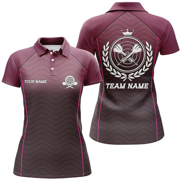 Dames Dart Jersey - Gepersonaliseerd poloshirt met in elkaar grijpende wuivende darts - Dartshirt B195