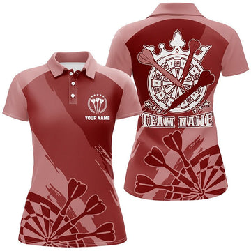 Rood dames dartpoloshirt - op maat ontworpen coole dartshirts voor dames - dartsjersey B284