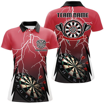 Rood Lightning Darts-poloshirt - Thunder Darts-shirt voor dames W512