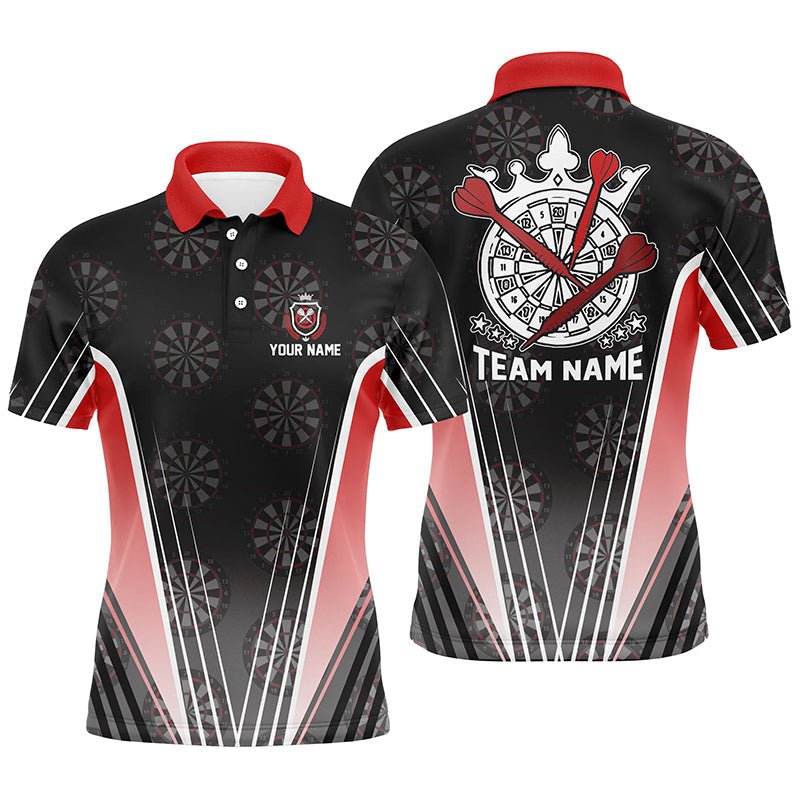 Black and Red Men's Darts Polo Shirt - Personalized Dart Team Shirt for Men - Darts Jersey E817